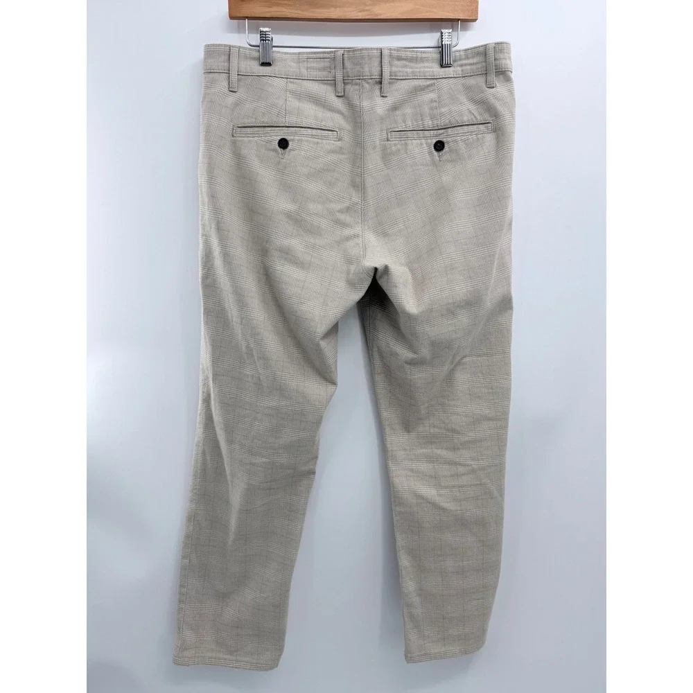 AG Adriano Goldschmied The Marshall Slim Trouser Mens 35x28 Tan Plaid Pants